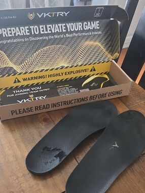 VKTRY Men’s Black Performance Insoles - Low-Profile Support